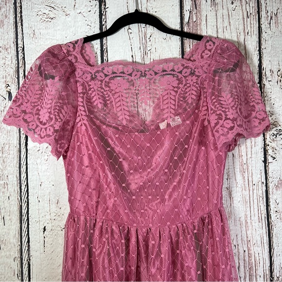 Vintage JCPenney 80’s “Pretty in Pink” Lace Overlay Prom Union Made Dress SMALL - Picture 4 of 15